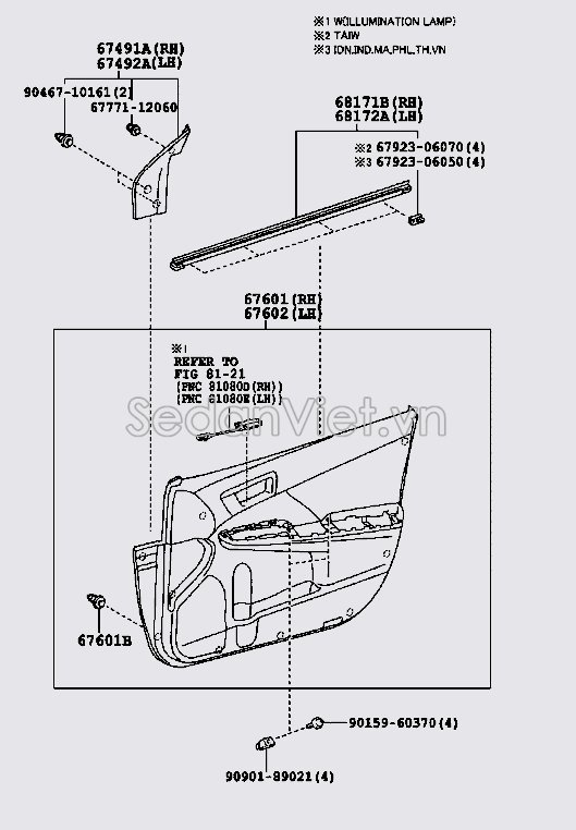 Táp bi cánh cửa 6761006K40C0