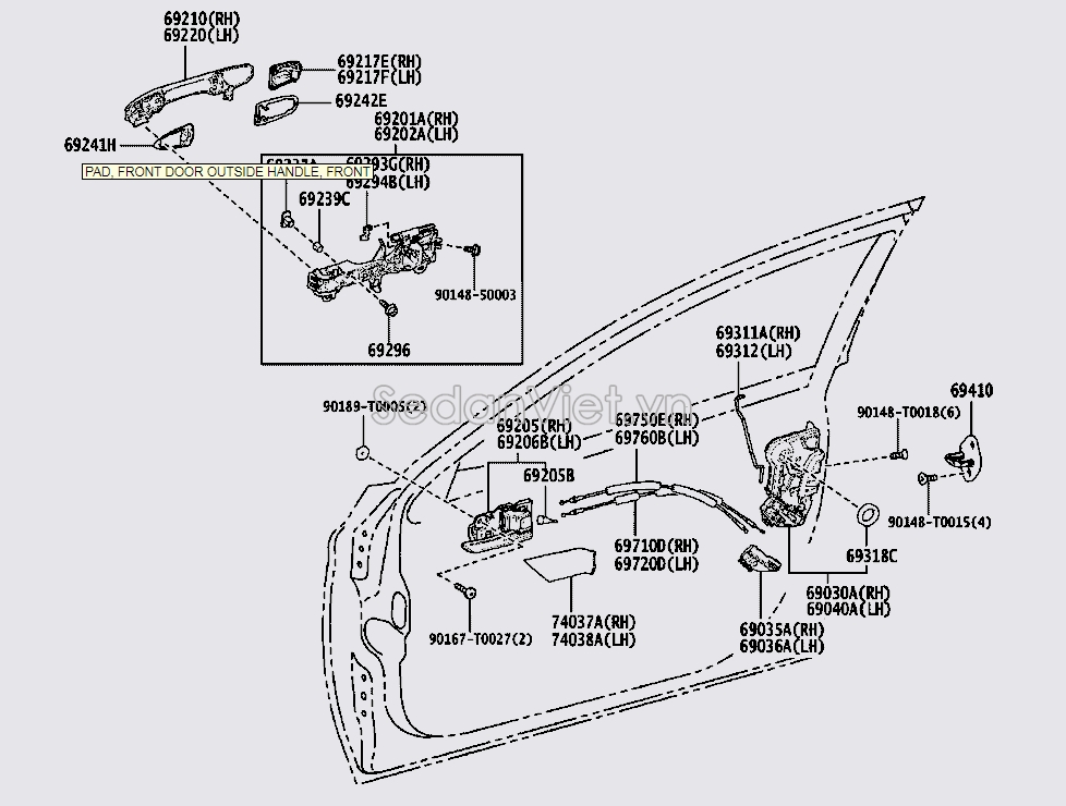 Đế tay mở cửa trước 6920106180