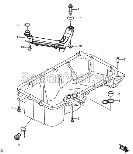 Đáy các te hộp số tự động 1151162R00