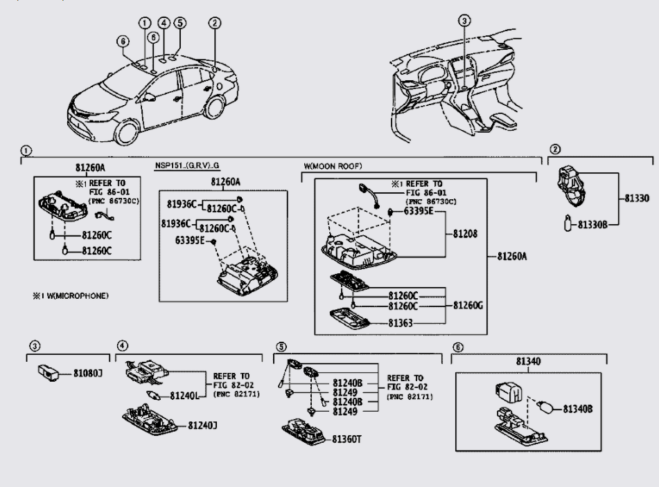 Đèn trần xe 812600D130B0