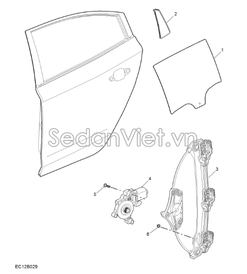 Kính cánh cửa sau  11029530