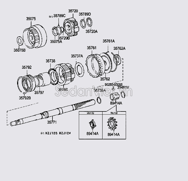 Bi hộp số đảo chiều biến mô Toyota Land Cruiser Prado 2009-2013