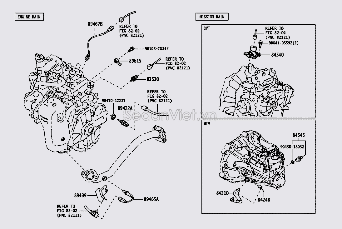 Cảm biến khí xả 89467B1050