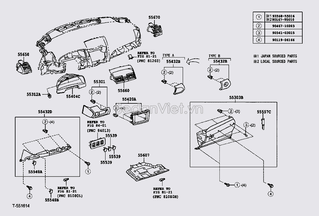 Cửa gió điều hòa 5565006100E0