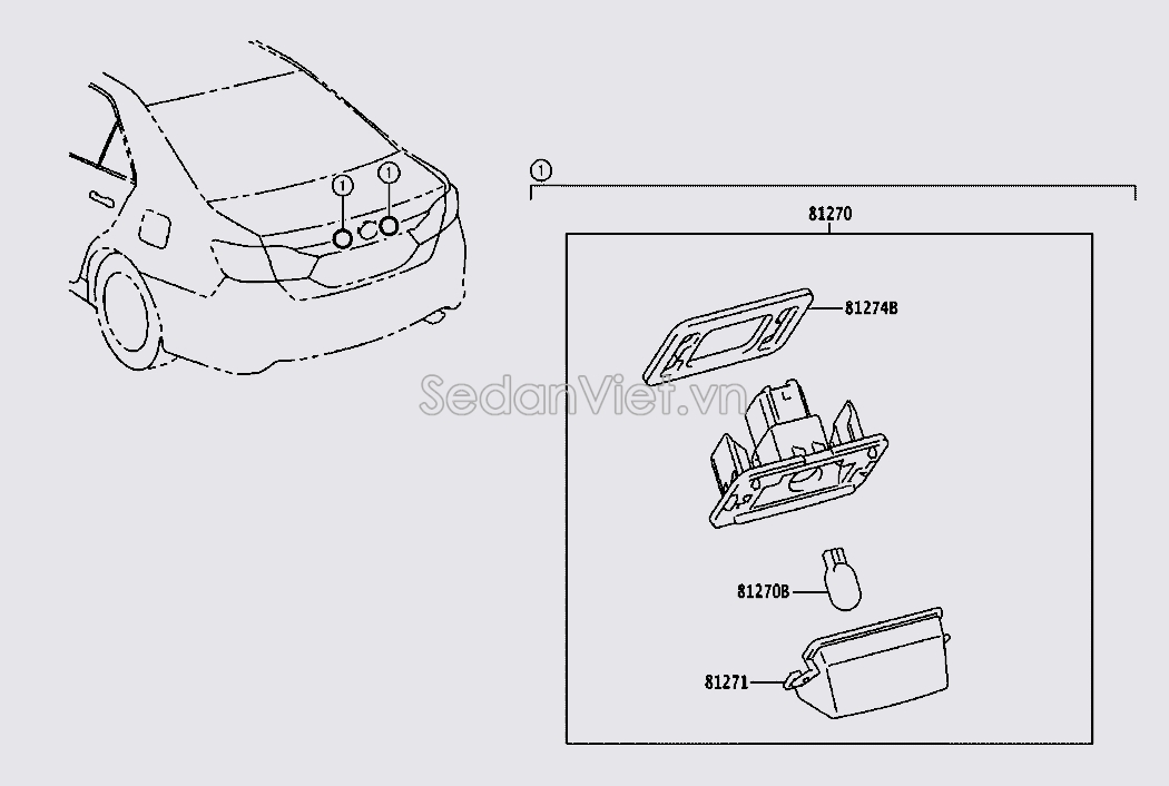 Ốp để biển số 812710D120