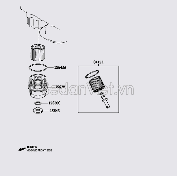 Cốc đựng lọc dầu động cơ 1562031060