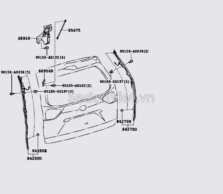 Motor nâng hạ cửa hậu 6891008021