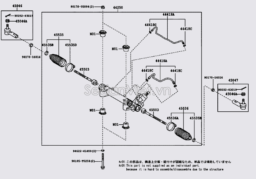 Chụp bụi thước lái 4553509390