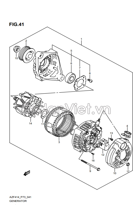 Nắp đậy đằng trước máy phát điện 3158058M00000