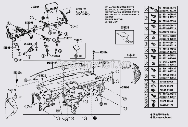 Bảng táp lô 554000A010C0