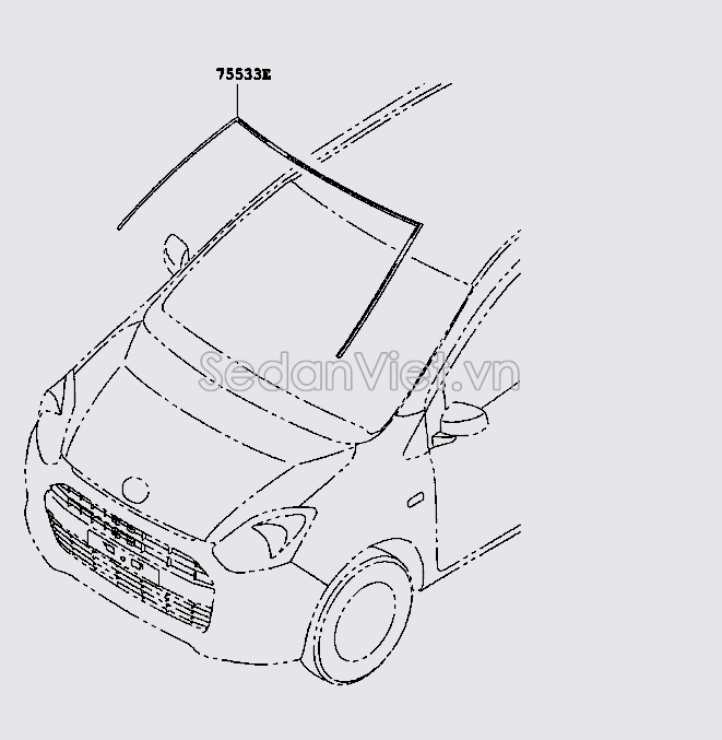 Gioăng kính chắn gió trước 75533BZ110