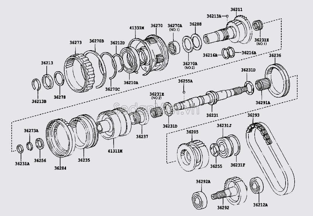 Trục đầu vào hộp số phụ Toyota Land Cruiser Prado 2009-2013