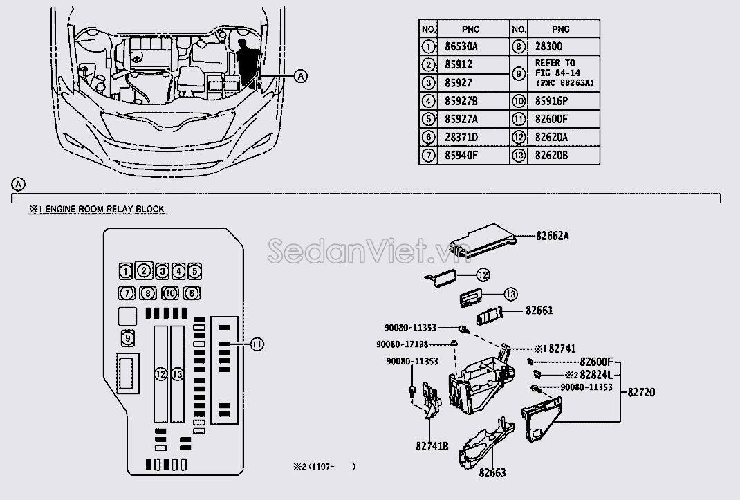 Nắp hộp cầu chì đầu xe 826620T030