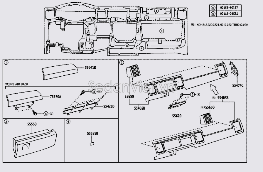 Cốp đựng đồ trong xe 5555026042B0