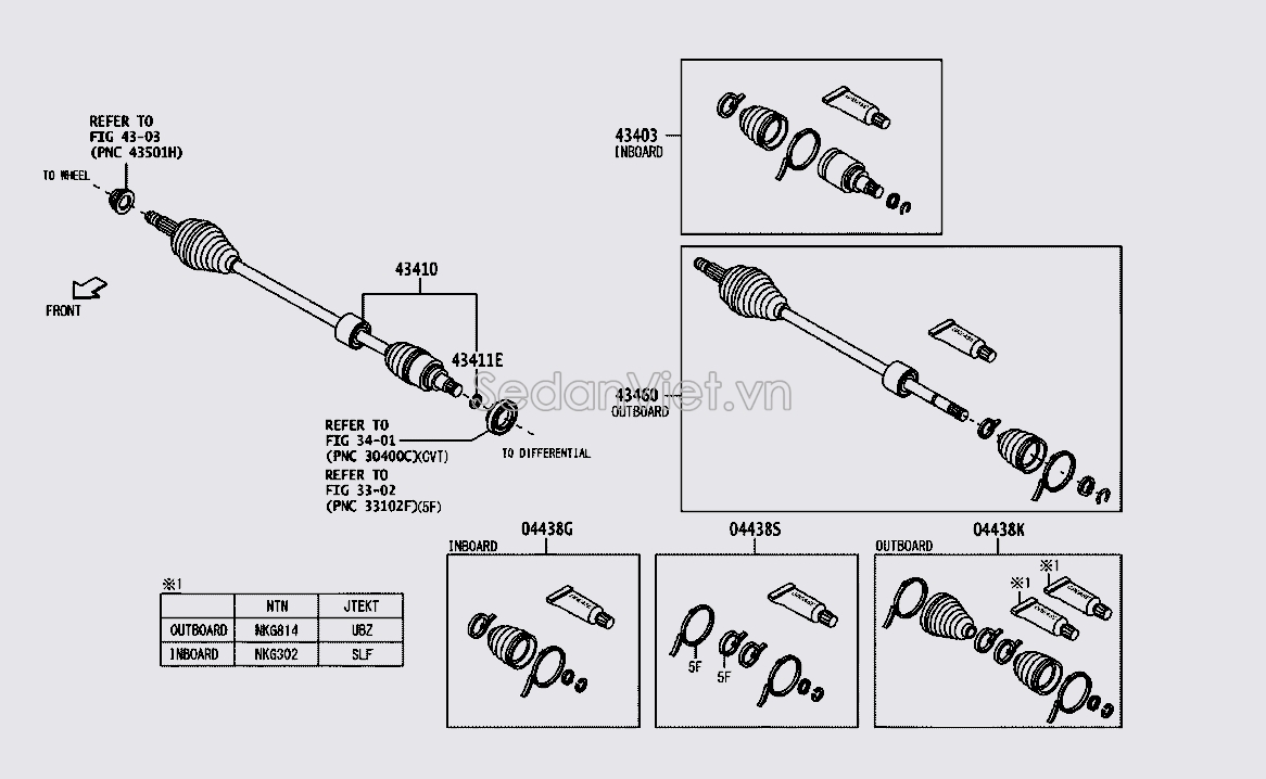 Bộ cao su chụp bụi láp ngoài 43408B9600