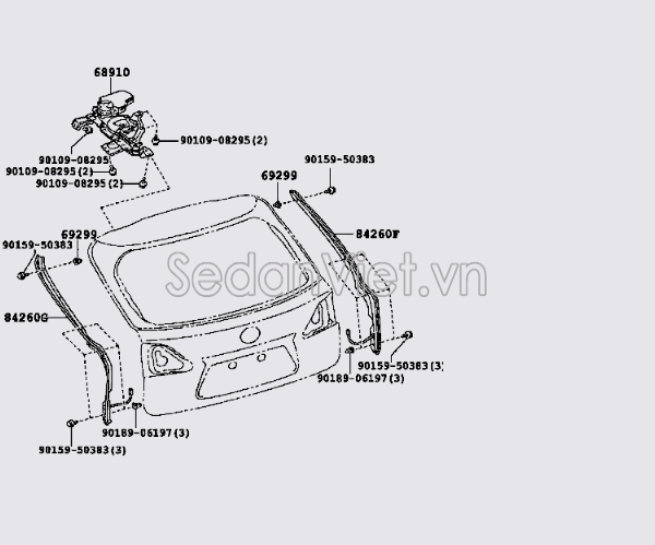 Motor nâng hạ cửa hậu 6891048023