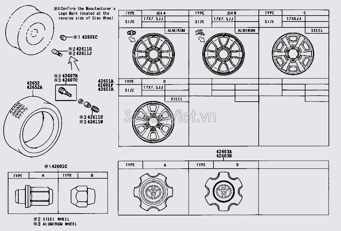 Đai ốc moay ơ Toyota Land Cruiser Prado 2004-2009