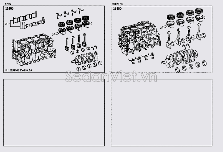 Lốc máy liền trục cơ và piston 114000T460