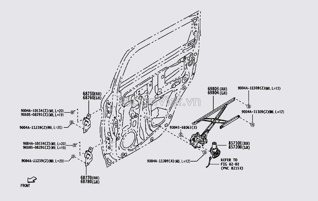 Mô tơ lên xuống kính cánh cửa 85720BZ042