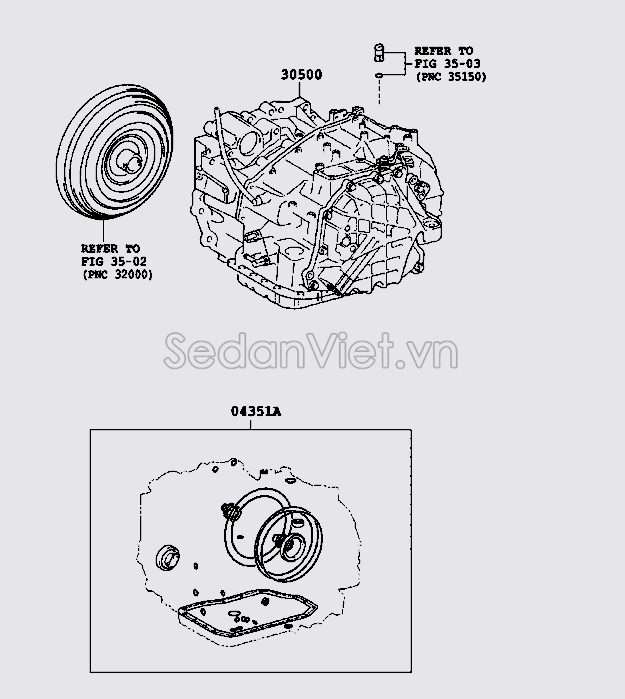 Gioăng đại tu hộp số tổng thành 0435148182