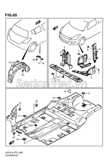 Chắn bùn gầm máy trước 7246071LA0000