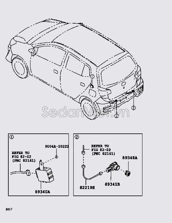 Hộp điều khiển đỗ xe 89340BZ250