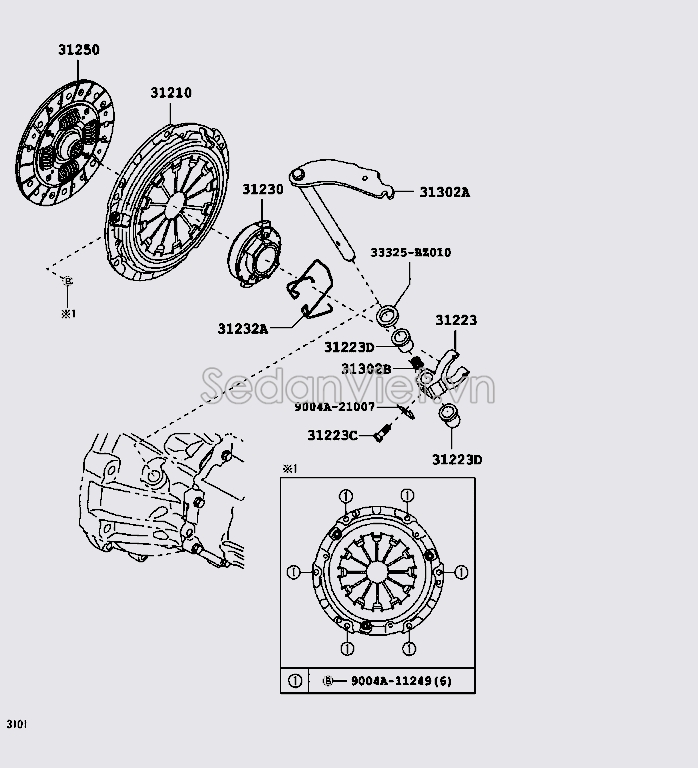 Càng đẩy bi tê 31223BZ041