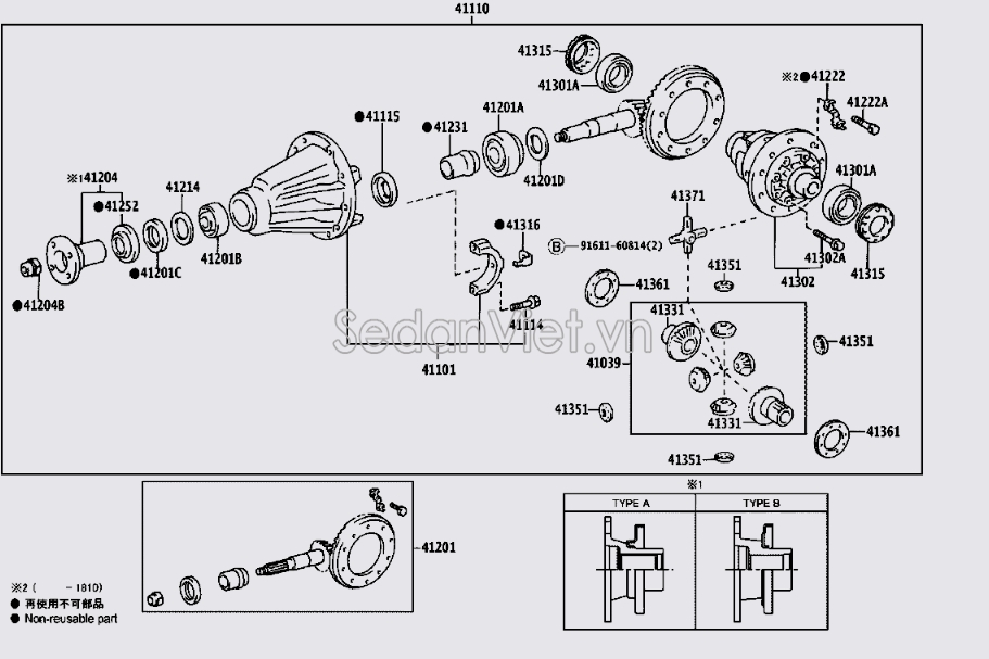 Bộ vi sai cầu sau 4111035871