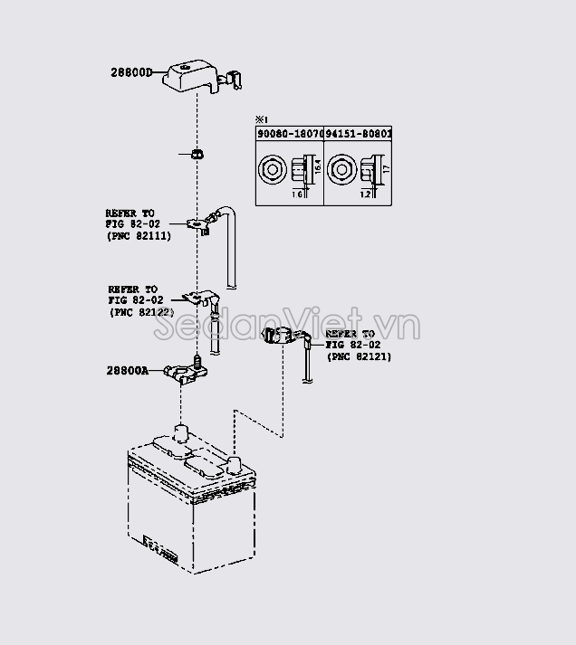 Nắp đậy bình ắc quy 8282106040