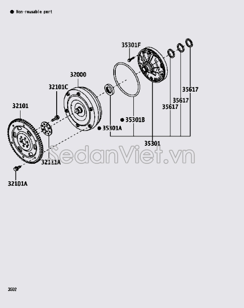 Quả bí hộp số 32000B1150