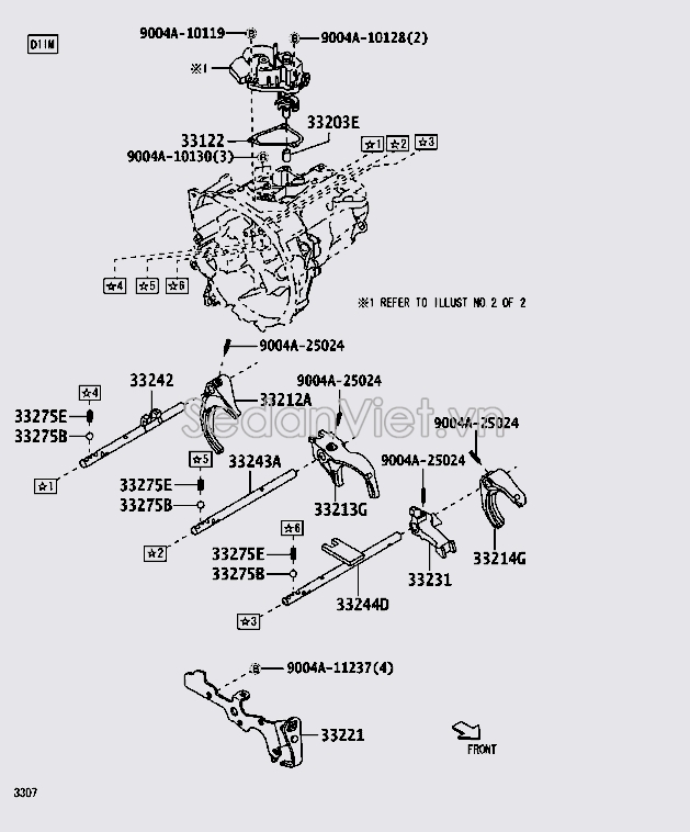 Trục đi số càng cua số 1 33242BZ031