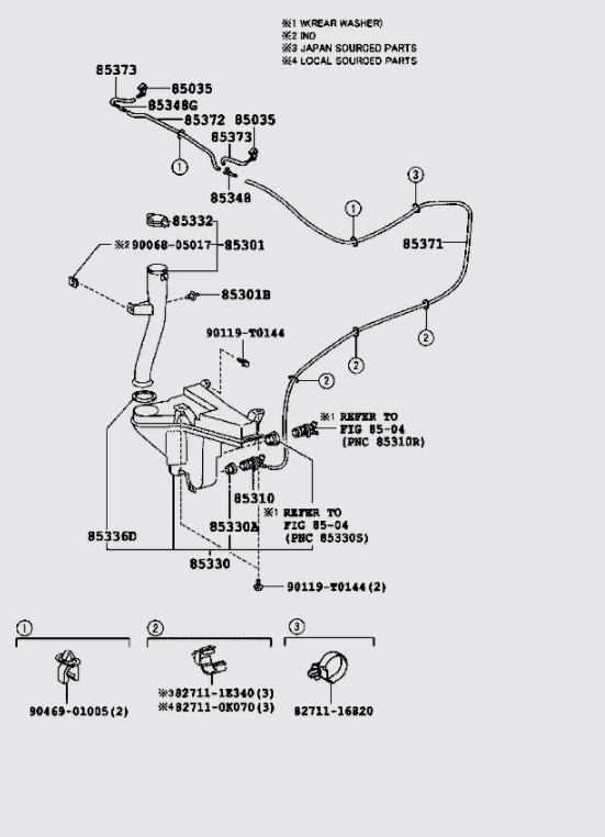 Mô tơ phun nước rủa kính 853300D100