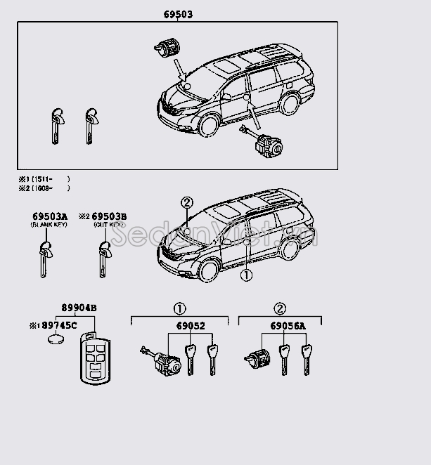 Chìa khóa điện liền romote 8990408010