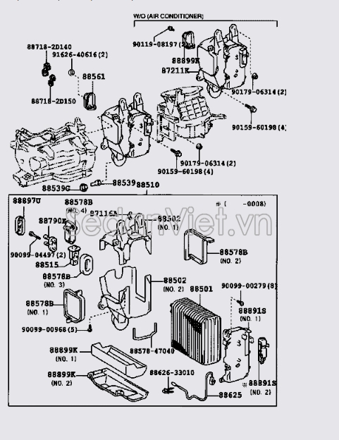 Hộp giàn nóng trong xe 885106A100