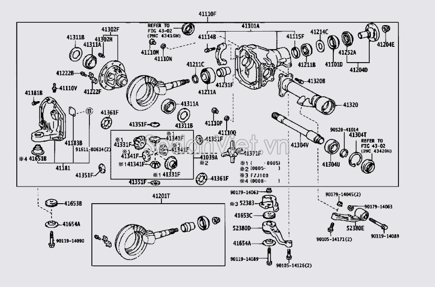 Bộ vi sai cầu trước 411106A171