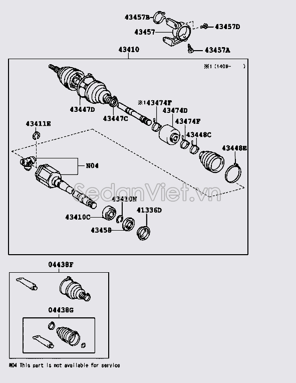 Bộ cao su chụp bụi láp trong 044270T030