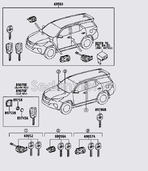 Chìa khóa điện liền Romote 890700KC10