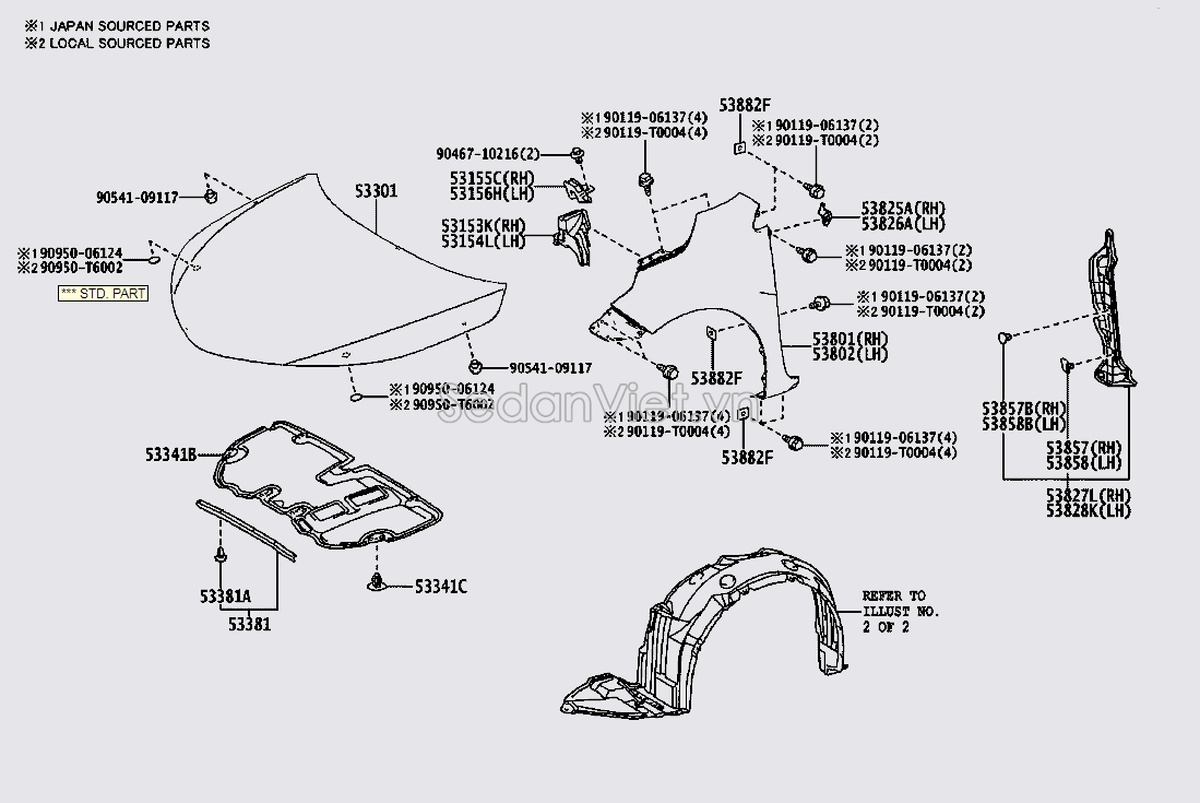 Tấm cách nhiệt capo 5334102290