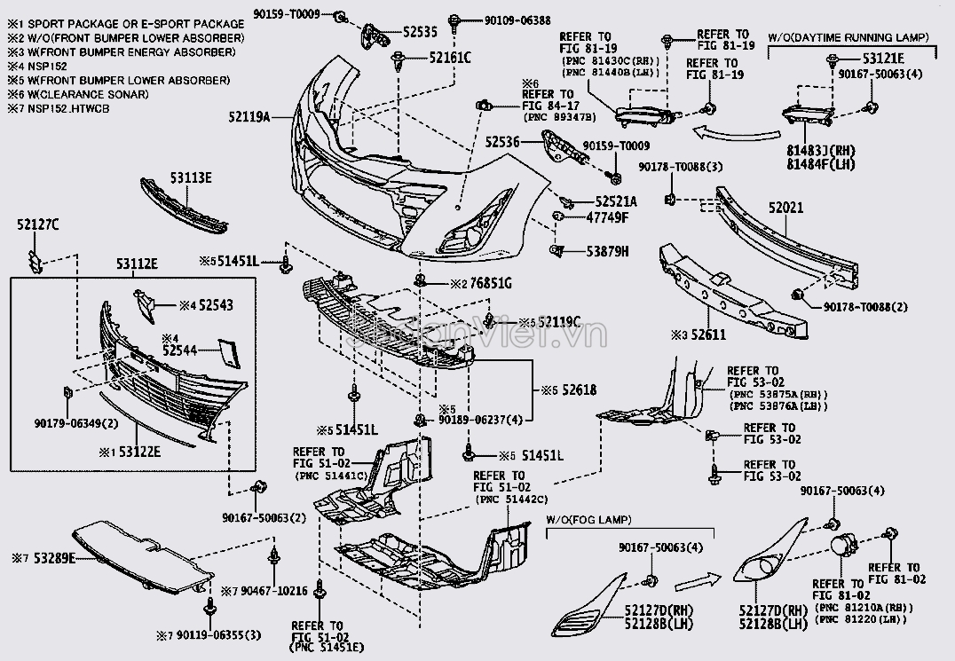 Cản trước 521190K951