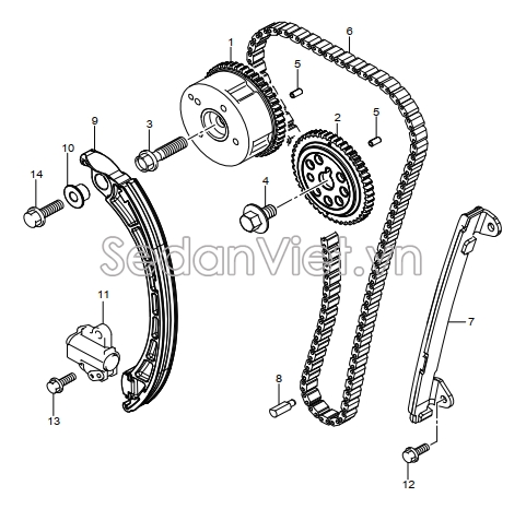 Bánh răng cam xả 12742B51K00N000