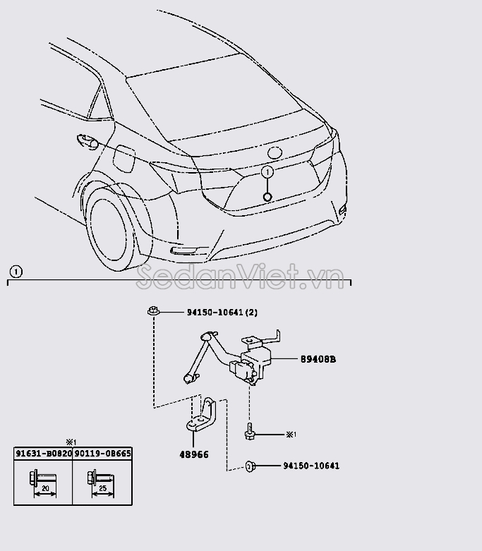 Cảm biến nâng hạ độ cao đèn pha Toyota Corolla Altis 2014