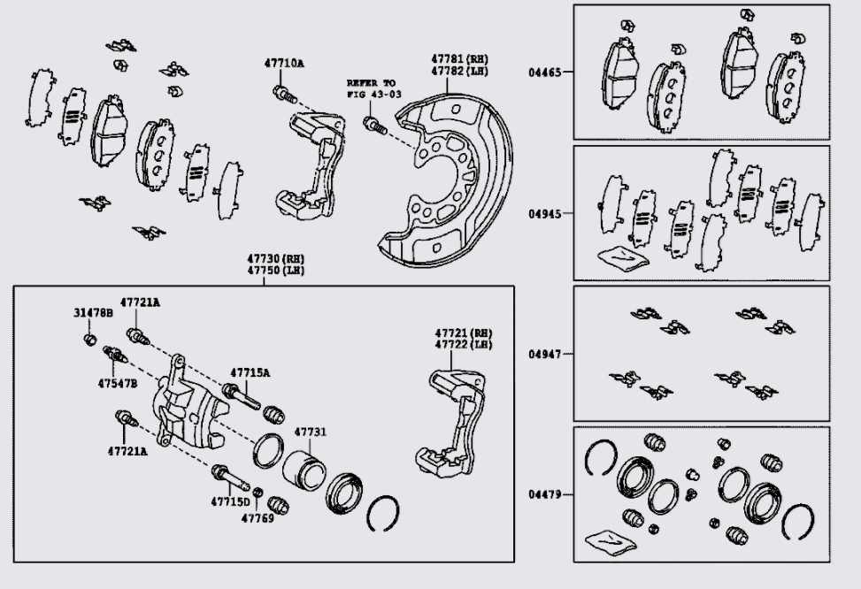 Cụm gông phanh 477220D240