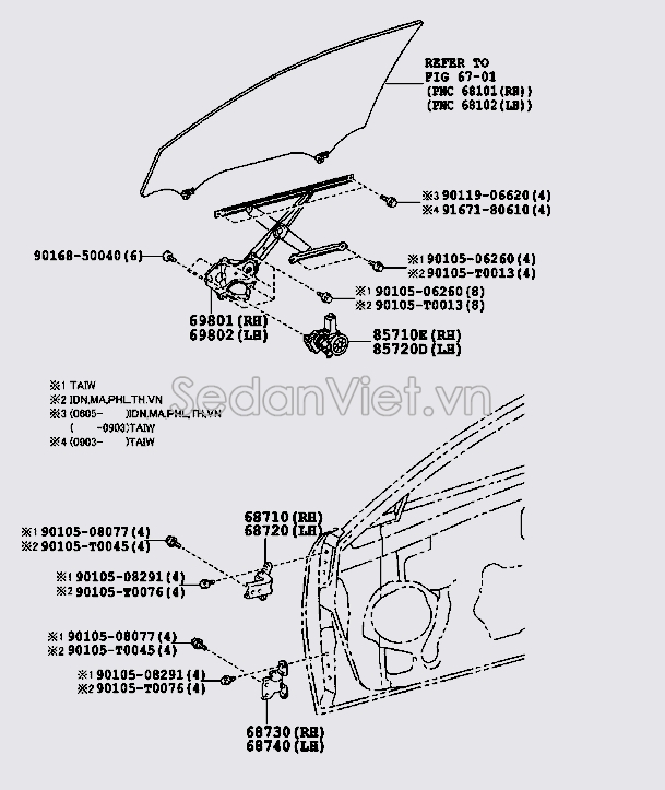 Bản lề cánh cửa Toyota Camry 2009-2012