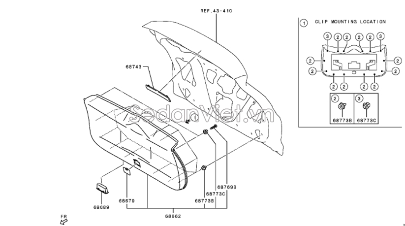 Tay mở cánh cửa hậu Mitsubishi Xpander 2020-2022