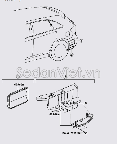 Lỗ thoát khí mùi trong xe 62940AA030