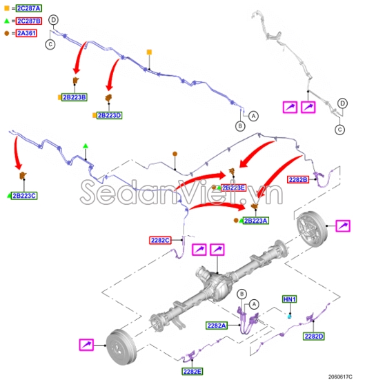 Tuy ô dẫn đầu đến phanh sau Ford Everest 2022