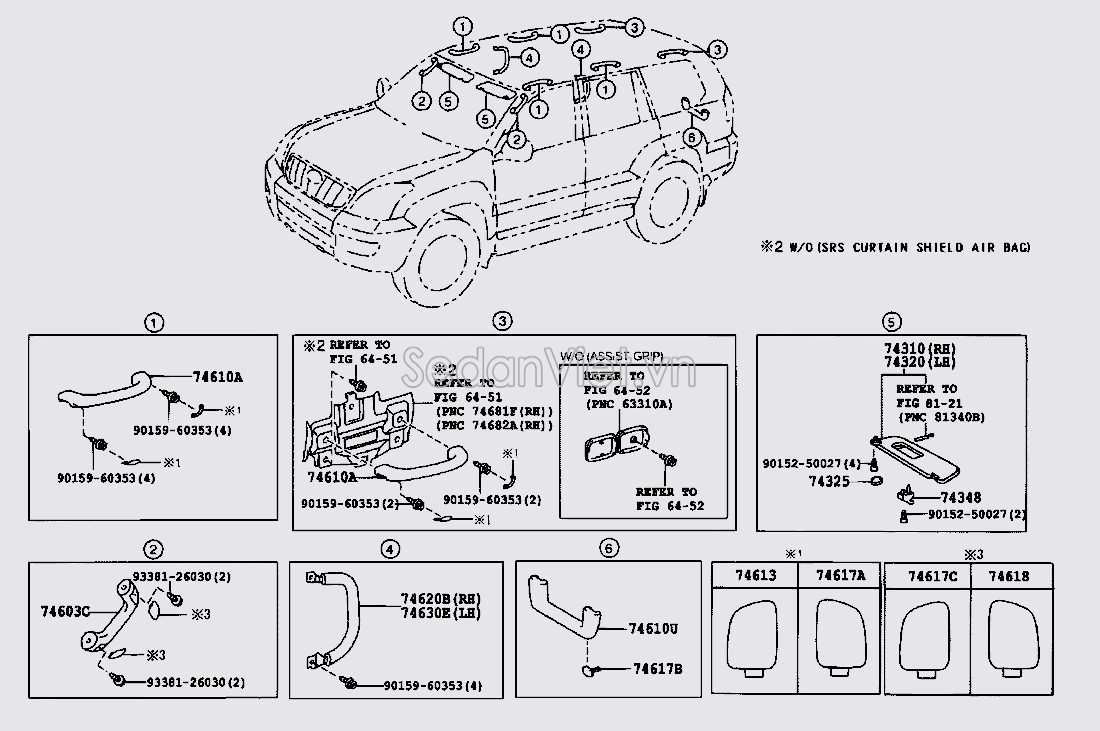 Chắn nắng trong xe Toyota Land Cruiser Prado 2004-2009