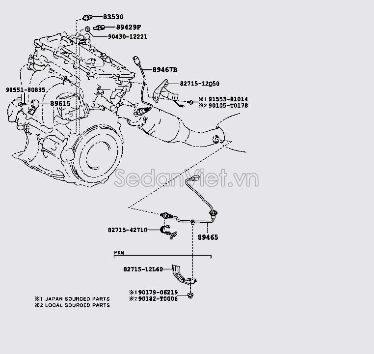 Cảm biến khí xả Toyota Corolla Altis 2014