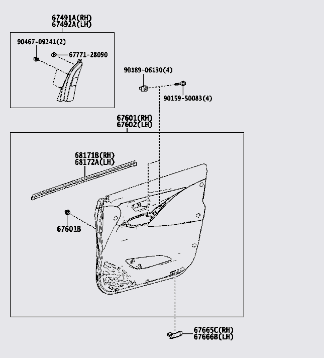 Nhựa ốp tam giác cánh cửa 674920K120C0