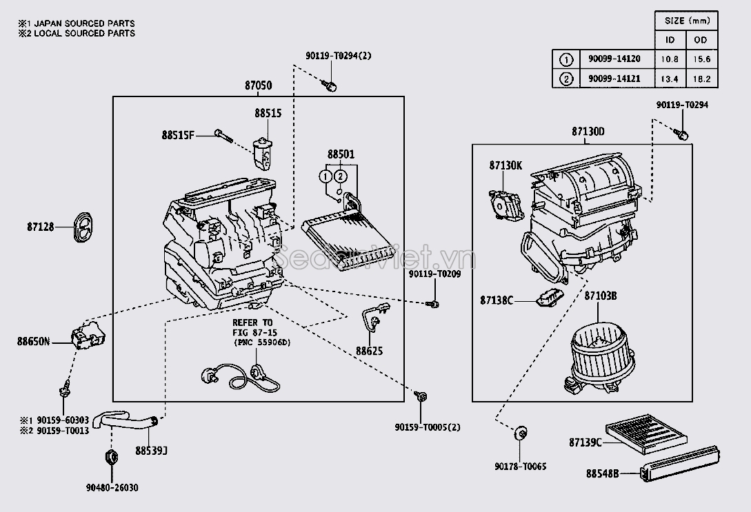 Quạt giàn lạnh trong xe 8710302271